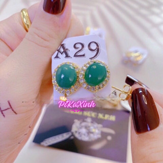 bông tai mạ vàng,bông nụ màu xanh sẫm dành cho các bà các mẹ