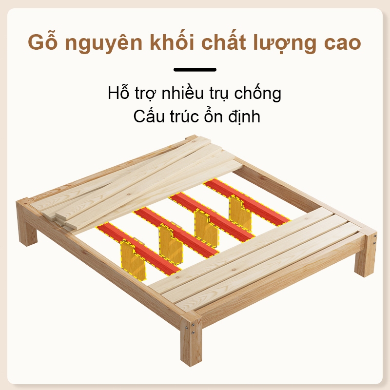 MY Giường Ngủ Pallet Gỗ Thông Tự Nhiên Phong Cách Hiện Đại Chất Lượng Cao Loại Chân Cao 30cm | BigBuy360 - bigbuy360.vn