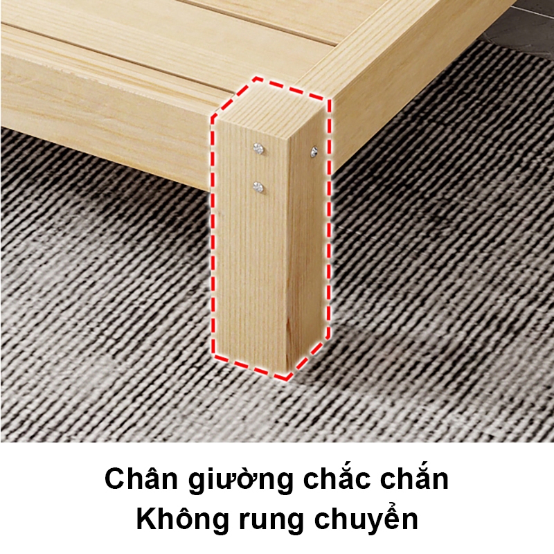 MY Giường Ngủ Pallet Gỗ Thông Tự Nhiên Phong Cách Hiện Đại Chất Lượng Cao Loại Chân Cao 30cm | BigBuy360 - bigbuy360.vn