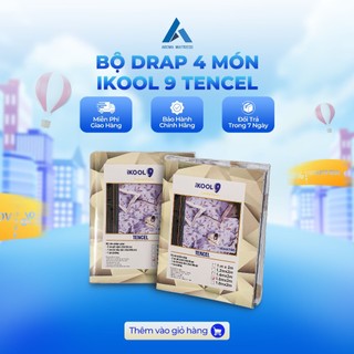 Bộ drap 4 món lụa tencel ikool9 cao cấp họa tiết sang trọng - giao màu ngẫu nhiên.