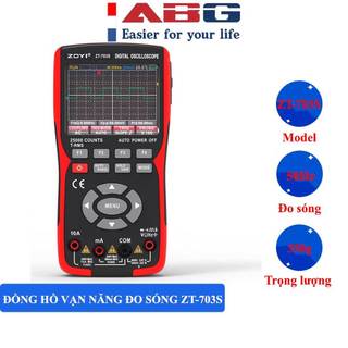 Đồng hồ đo điện vạn năng kỹ thuật số ABG Zoyi ZT-703S 3 trong 1, tích hợp đo sóng hai kênh 50 mhz, băng thông 280ms