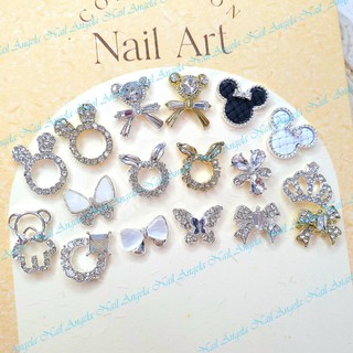Charm nơ charm gấu charm thỏ charm vương miện charm nail gắn móng đính móng trang trí móng tay