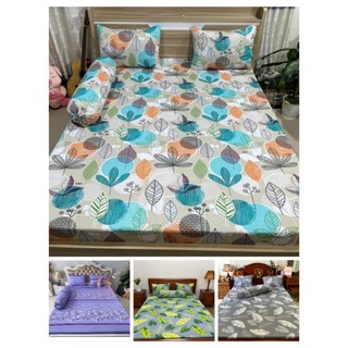 Bộ ga 2m2*2m nệm dày 5, 10, 15cm thun lạnh hàn quốc 4 món, 1 ga, 2 vỏ nằm 1 vỏ ôm