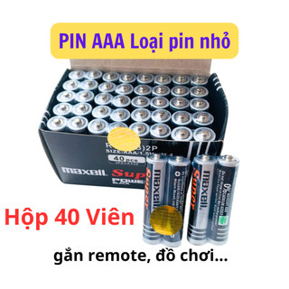 Hộp 40 viên pin aaa maxell super 1.5v, pin 3a hộp 40 viên dùng cho remote, đồ chơi trẻ em