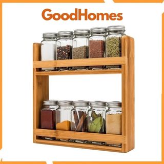 Kệ gia vị gỗ tre 2 tầng tiện ích