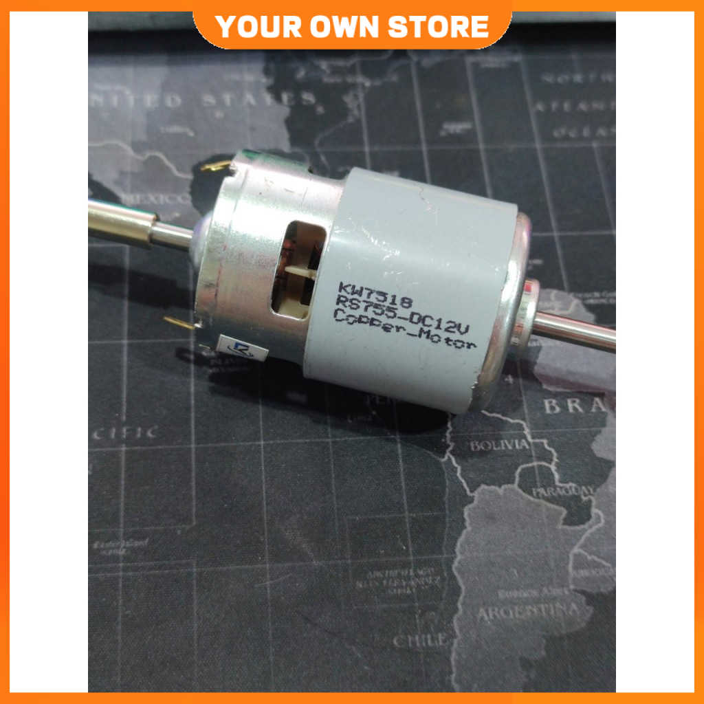 [Ảnh thật] motor 755 - motor gắn 2 đầu trục gắn quạt và đầu gắn tút năng cho quạt chế 12v，đầu quạt 1