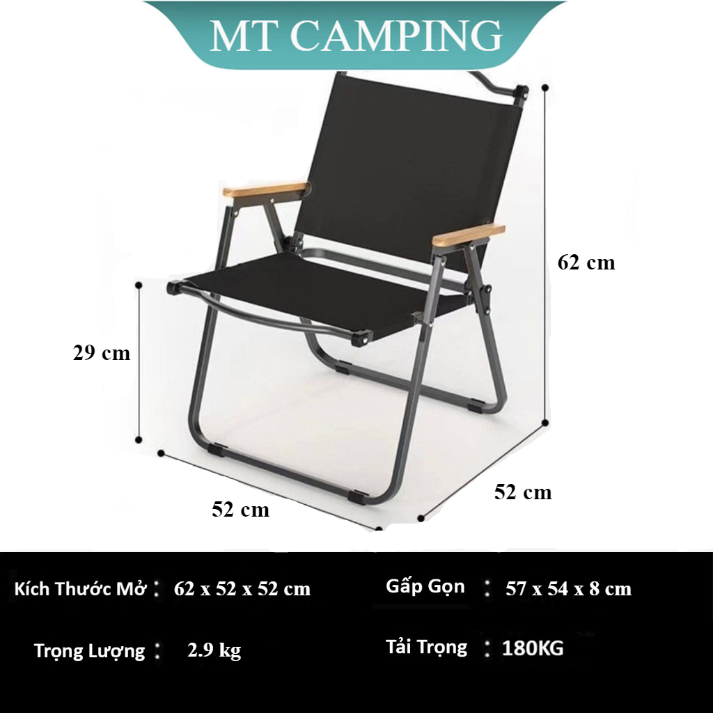 Ghế gấp camping TANLOOK Màu vài vải đen thiết kế gọn du lịch ,cafe ,ban công, câu cá hàng nhập nguyê