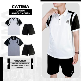 [ COMBO ÁO POLO PL03 + QUẦN SHORT ] Áo Polo có cổ CATIMA vải Cá Sấu Cotton, nam tính, thanh lịch, sang trọng Menswear