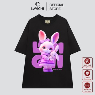 Áo thun local brand unisex rabbit hugging toy premium 100% cotton lavichi - lc056