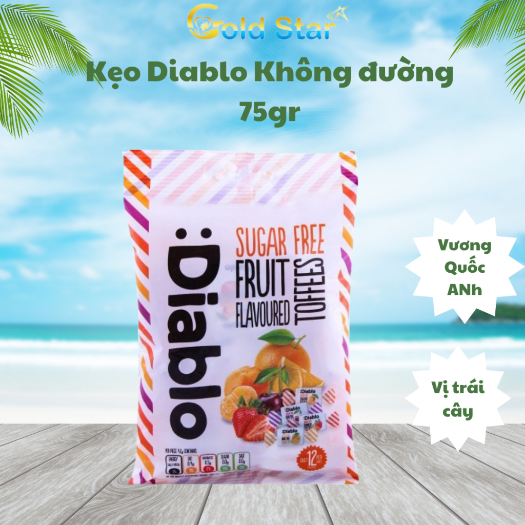 Kẹo Mềm DIABLO Không Đường Vị Trái Cây 75g- Vương Quốc Anh
