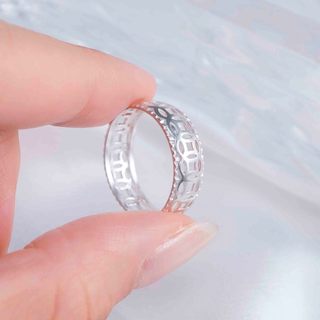 Nhẫn bạc nữ kim tiền trơn basic - chuẩn bạc ta 8236