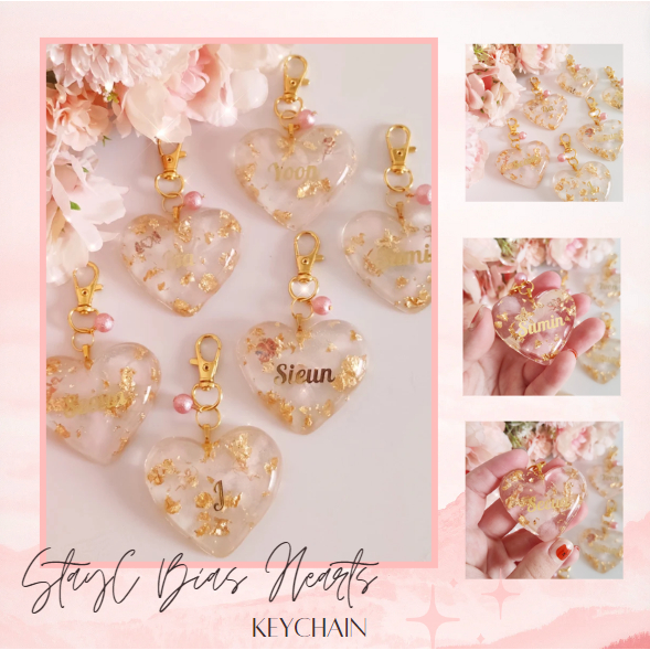 Móc khóa trái tim idol Hàn Quốc - StayC, BTS, Blackpink,... Bias Hearts