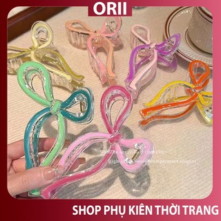 kẹp tóc hình nơ 11 cm ,kẹp tóc càng cua ORII ,kẹp tóc càng cua to , chất liệu nhựa acrylic cao cấp .