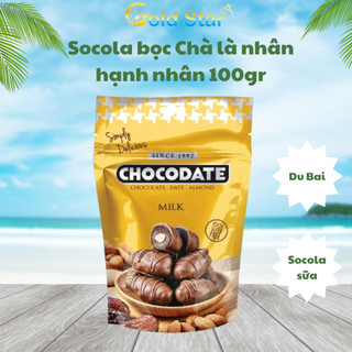 Sôcôla Sữa bọc Chà là, nhân Hạnh nhân- Hiệu Chocodate Duabai