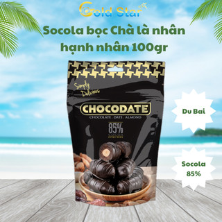 Sôcôla đắng 85% bọc chà là, nhân hạnh nhân- hiệu chocodate- dubai