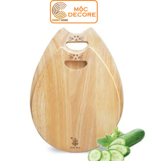 Thớt gỗ con mèo đức thành gỗ cao su bền đẹp màu gỗ tự nhiên – ms 00321