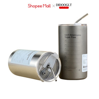 Bình đựng nước giữ nhiệt Iced Americano có ống hút dung tích 600ml,Tiện Lợi, Dễ Mạng Theo ( Mẫu Mới )