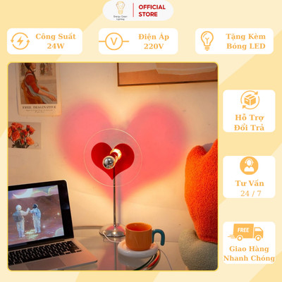 Đèn Bàn Energy Green Lighting Hình Trái Tim Ánh Sáng DB-920 - Trang Trí Phòng Ngủ / Góc Làm Việc