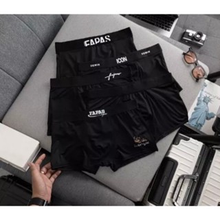 Quần lót nam, quần sịp đùi boxer nam, sịp tam giác full đen mix mã chất liệu thun lạnh co giãn 4 chiều sịp Đùi Tam Giác