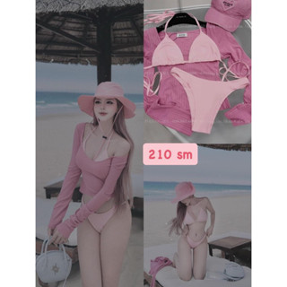 Set Bikini 3 Món Mpb Set Bikini Cột Dây Quần Chip Kèm Áo Thun Dài Tay Cổ U Hở Ngực - Thời Trang Nữ Giá Rẻ