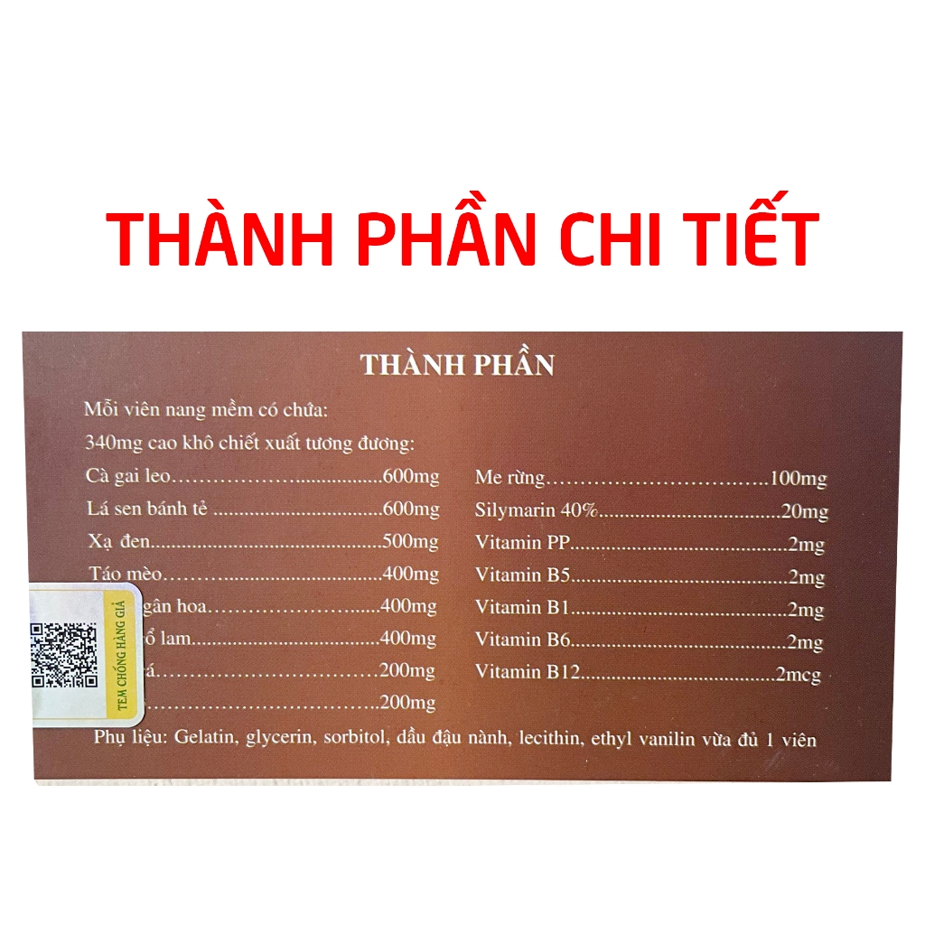 Viên uống Dextox Bổ Gan Cà Gai Leo Sen Lá giúp thanh nhiệt mát gan, bảo vệ gan - 60 viên