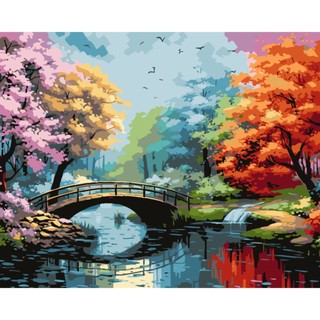 KHUNG 1.6cm -Tranh sơn dầu số hóa rẻ,đẹp-CÓ SƠN BÓNG,đã căng khung, size 40x50-tranh tô màu theo số