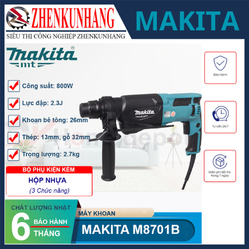 Máy khoan bê tông điện Makita M8701B/ZB Công suất 800W