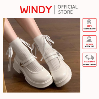 [ ẢNH THẬT CỦA ĐẾ Ở CUỐI ] Giày Búp Bê Lolita WINDY Mũi Tròn Đế Dày Cao 4cm Khóa Trái Tim Dễ Thương BB-0218