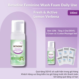 (MUA 1 TẶNG 1) Bọt vệ sinh phụ nữ Betadine Feminine Wash Foam Fresh & Active Lemon Verbena 100ml - Date 02-07-2025