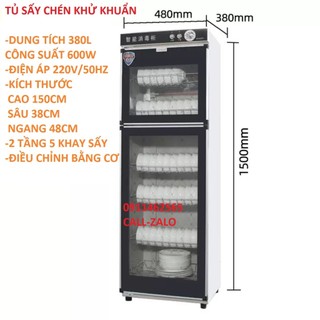 Máy sấy bát đũa -Dung tích 380L 2 cánh - máy sấy chén dĩa, tủ sấy bát đĩa 2 cánh, tủ sấy chén bát-Hàng cao cấp