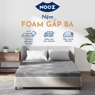 Nệm foam gấp ba nooz home goods mattress tiêu chuẩn certipur-us ruột đệm cao su non gấp gọn tiện lợi