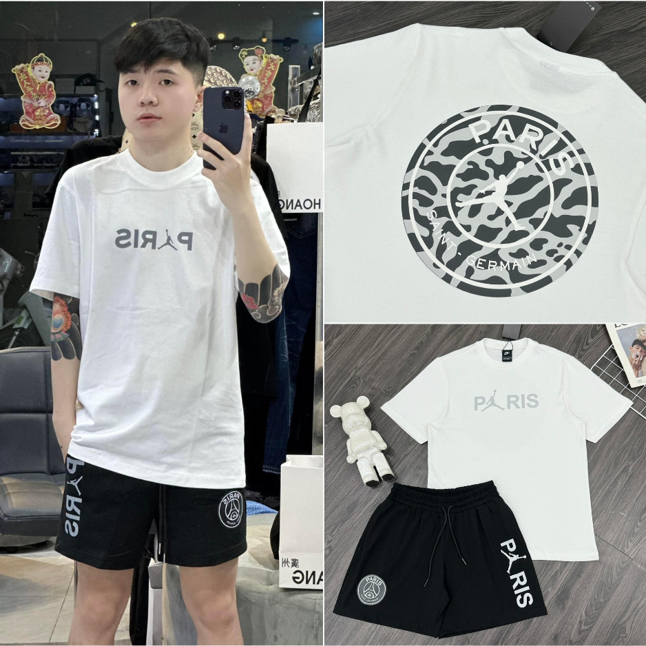 Bộ Thể Thao Nam Paris Saint Với Áo Chất Liệu Cotton Và Quần Vải Chân Cua Cực Xịn