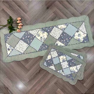 Thảm set 3 - ghép xéo tím xanh -t3n03703