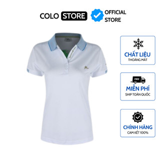 Áo thun thể thao nữ cổ dệt sọc COLO Trắng CL2525256 nhỏ