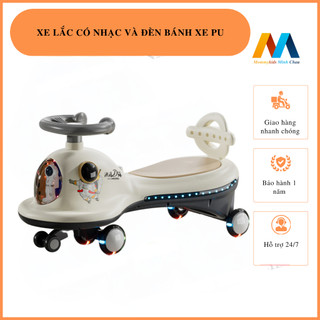 Xe Lắc Xe Chòi Chân Có Đèn Cho Bé - Bánh Xe Đèn Led Phát Nhạc - Xe Đại Chịu Lực 100kg mẫu phi hành gia