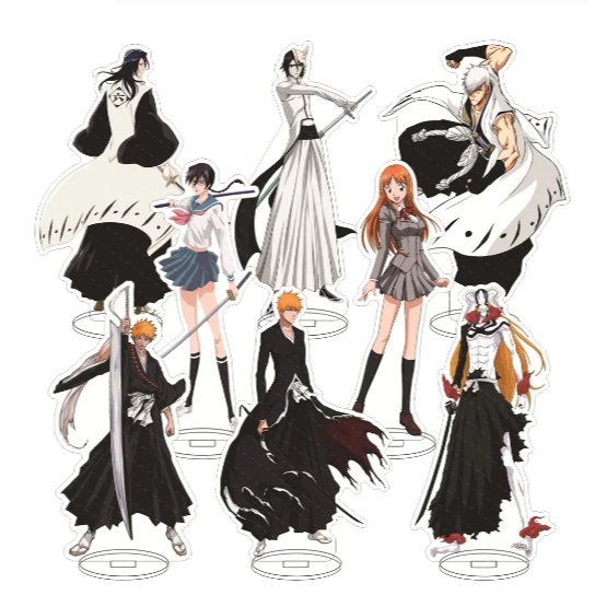 Mô Hình Nhân Vật Anime Kurosaki Ichigo Kuchiki Rukia Hitsugaya Toshiro Chất Liệu Acrylic trong suốt