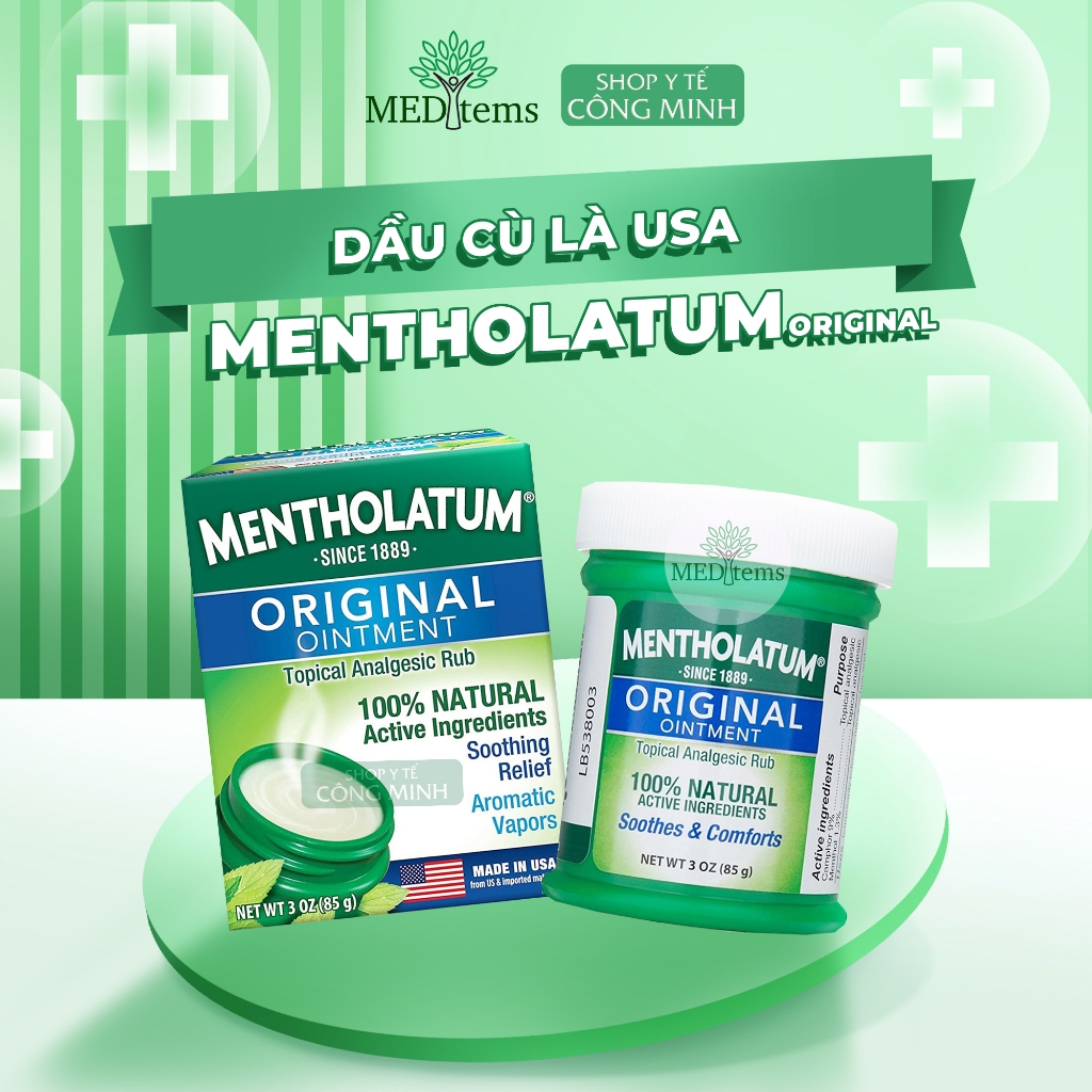 [Hàng ngoại nhập] Dầu cù là Mentholatum Mỹ 85g
