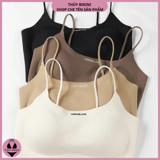 Áo Bra Nữ 2 Dây Sợi Bún Su Non Mềm Mịn, Đệm Mút Mỏng, Kiểu Dáng Croptop Sport A102 - Thủy Bikini