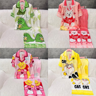 ẢNH THẬT đồ bộ pijama tay ngắn lụa xuớc thiết kế mới hot trend,đồ bộ nữ mặc nhà dể thương,pijama nữ giá rẻ tận xưởng