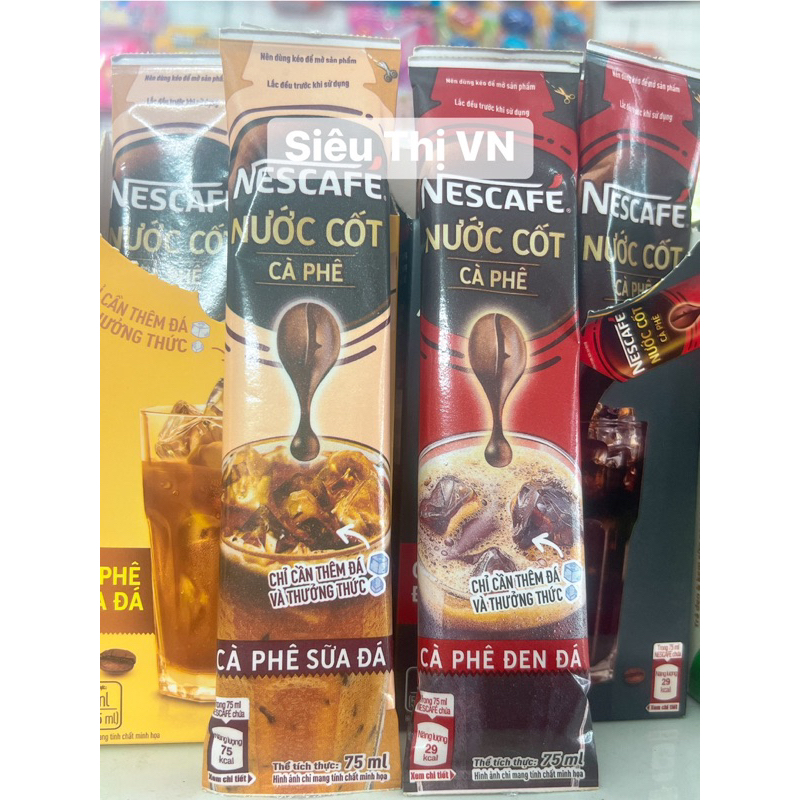 Nước cốt Nescafe đen đá, sữa đá 75ml