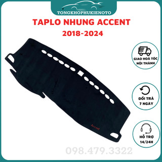 Thảm taplo nhung Hyundai Accent 2018-2019-2020-2021-2022-2023-2024, có lớp chống trượt