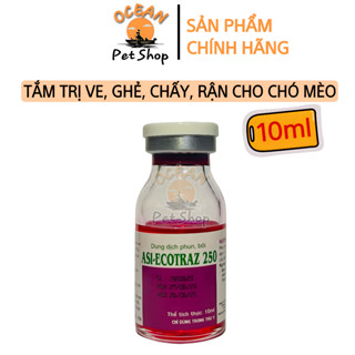 Dung dịch Asi Ecotraz pha tắm Loại bỏ ghẻ, ve rận cho vật nuôi - Lọ 10ml