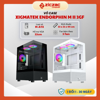Vỏ case máy tính Xigmatek Endorphin M II 3GF sẵn 3 fan led RGB vô cực 2 mặt kính