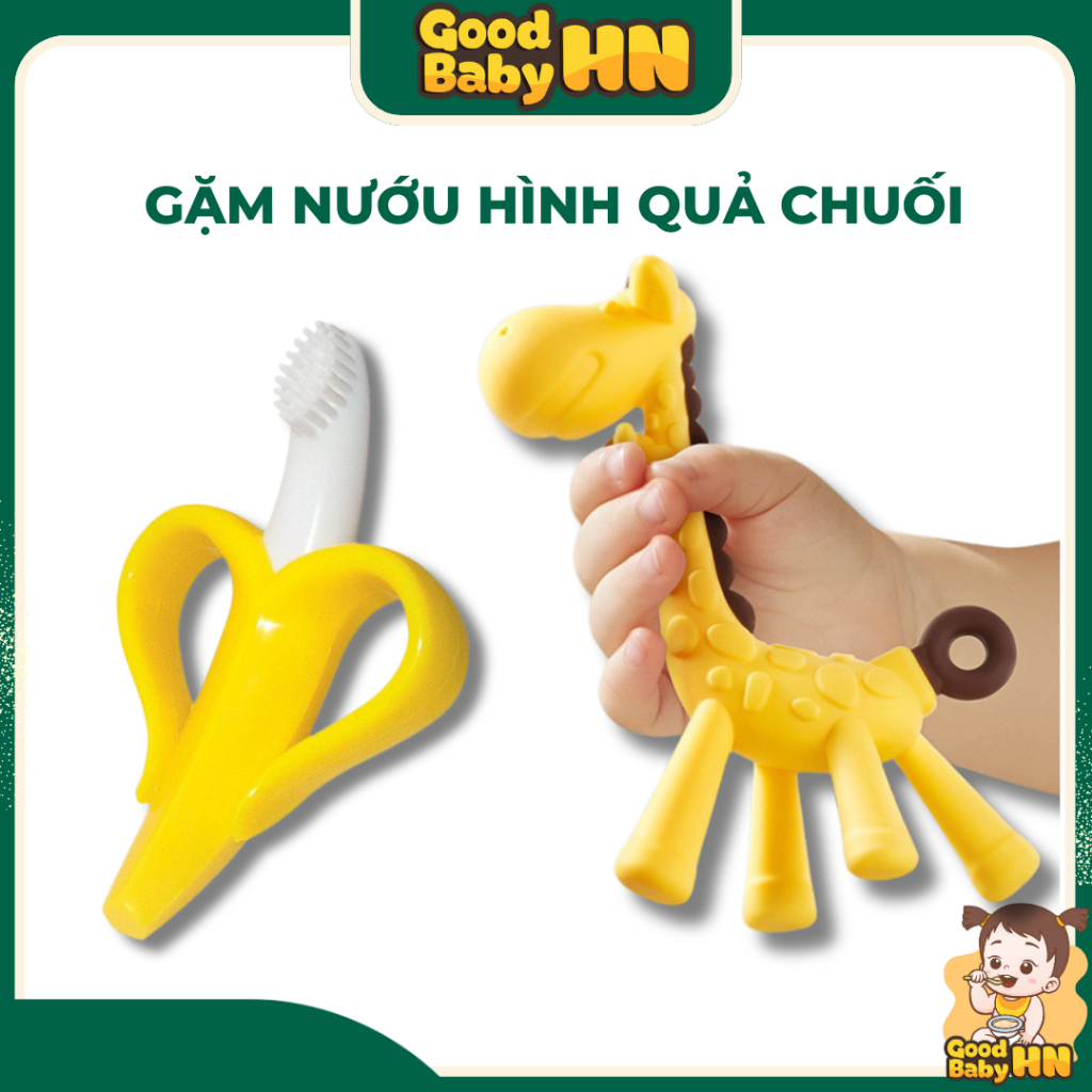 Gặm nướu cho bé hình quả chuối, chất liệu silicon an toàn