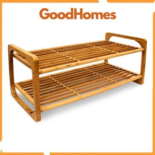 Giá kệ giầy dép 2 tầng bằng gỗ tre