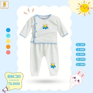 Bộ cotton sơ sinh bác sỹ dài hiệu Babiboo BBC27