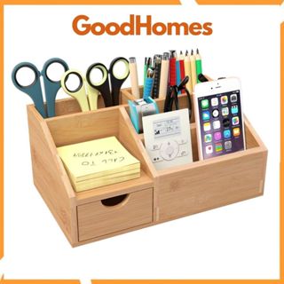 Hộp ống đựng bút để bàn gỗ tre