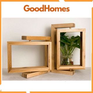 Khung ảnh gỗ tre để bàn trang trí xoay 360 độ