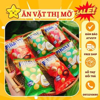 Snack đậu phộng pinatsu oishi 2 vị cốt dừa mực cay