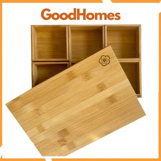 Khay hộp chia ngăn đựng đồ bằng gỗ tre